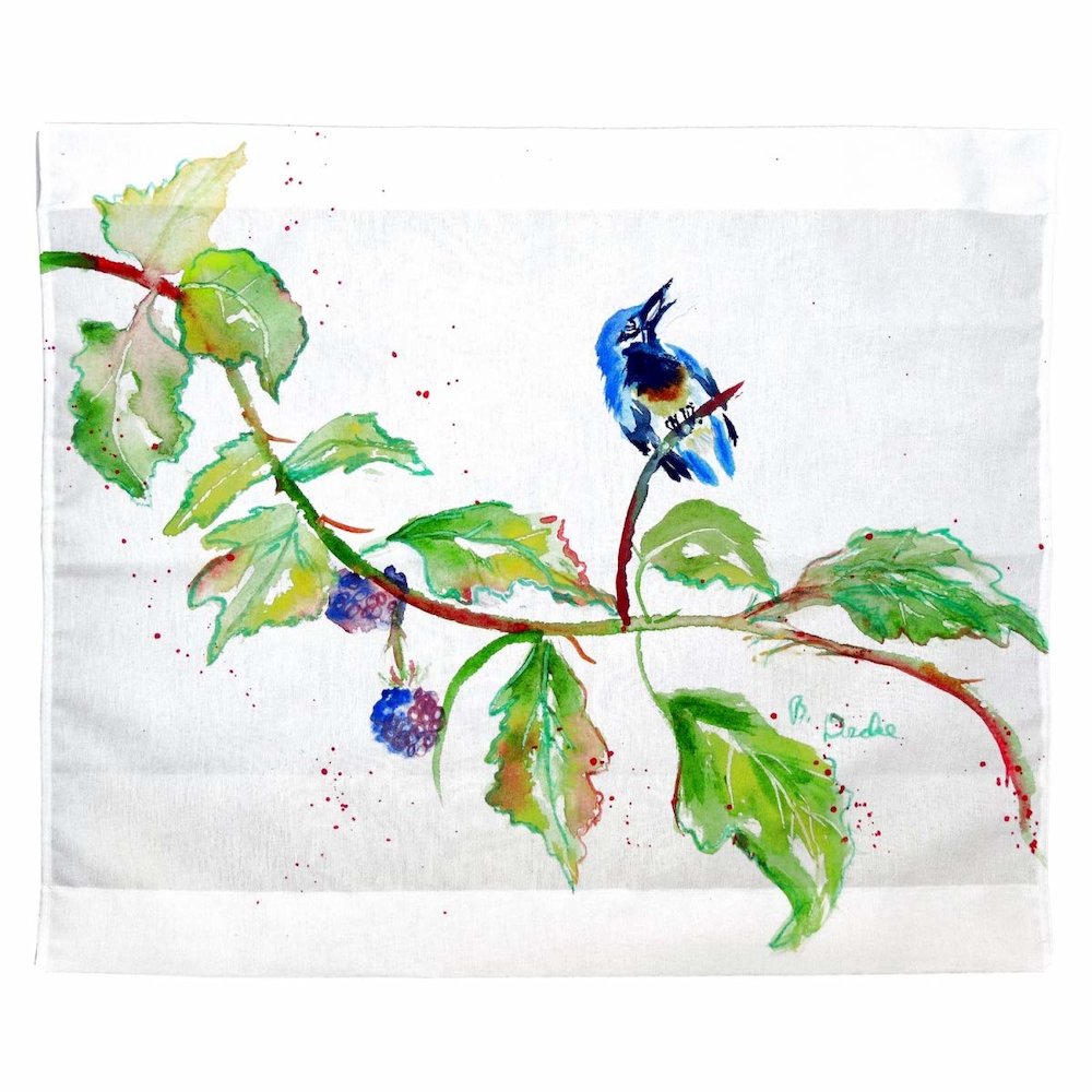 Bird & Blackberries Outdoor Wall Hanging 24x30. Picture 1