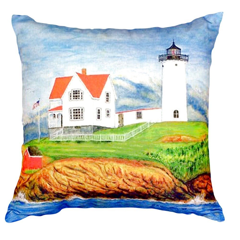Nubble Lighthouse No Cord Pillow 16x20. Picture 1