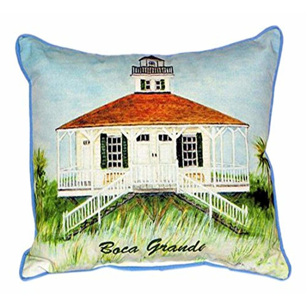 Boca Grande Lighthouse Extra Large Zippered Pillow 20x24. Picture 1