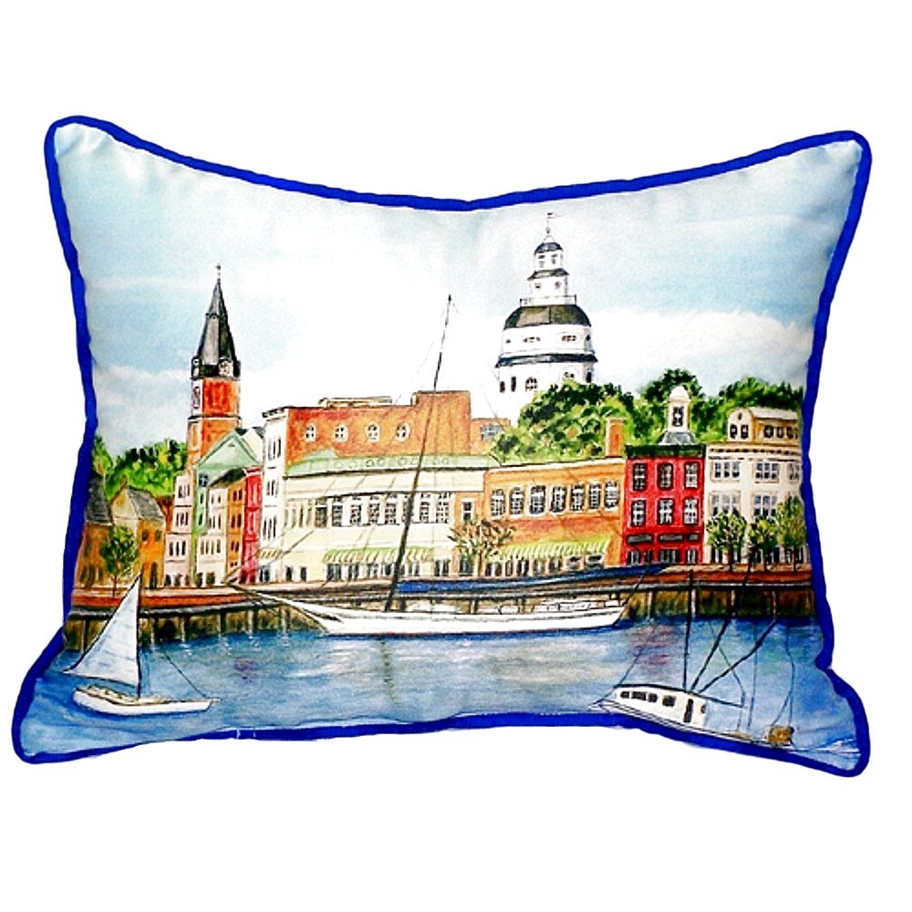 Annapolis City Dock Small Indoor/Outdoor Pillow 11x14. Picture 1