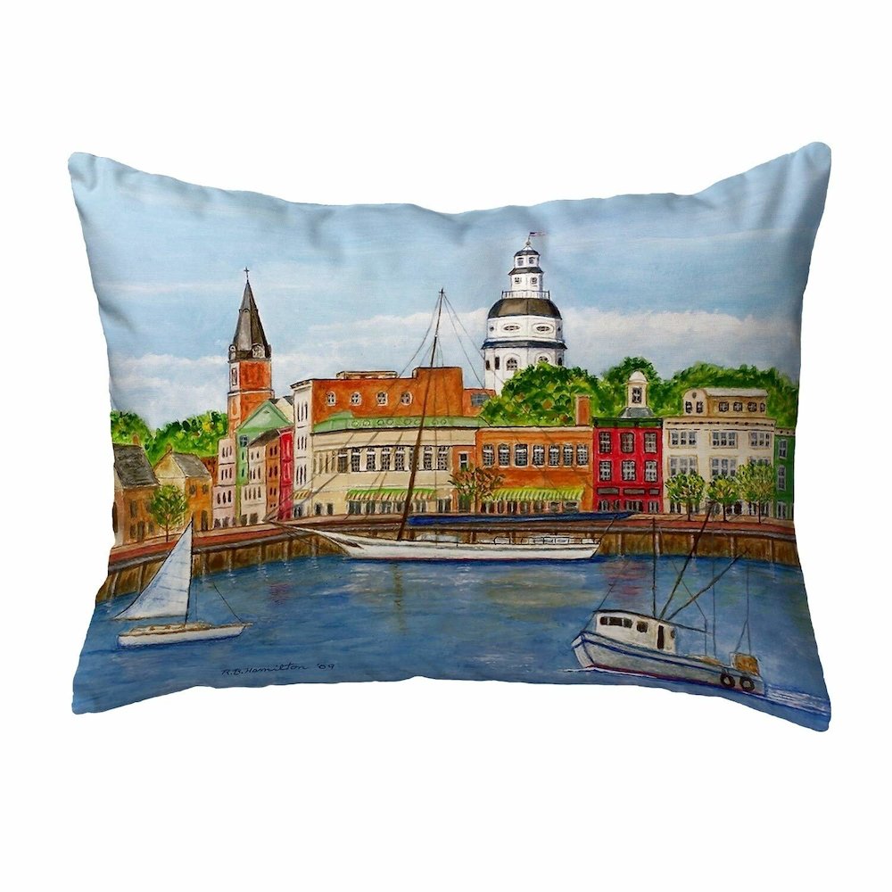 Annapolis City Dock Small No-Cord Pillow 11x14. Picture 1