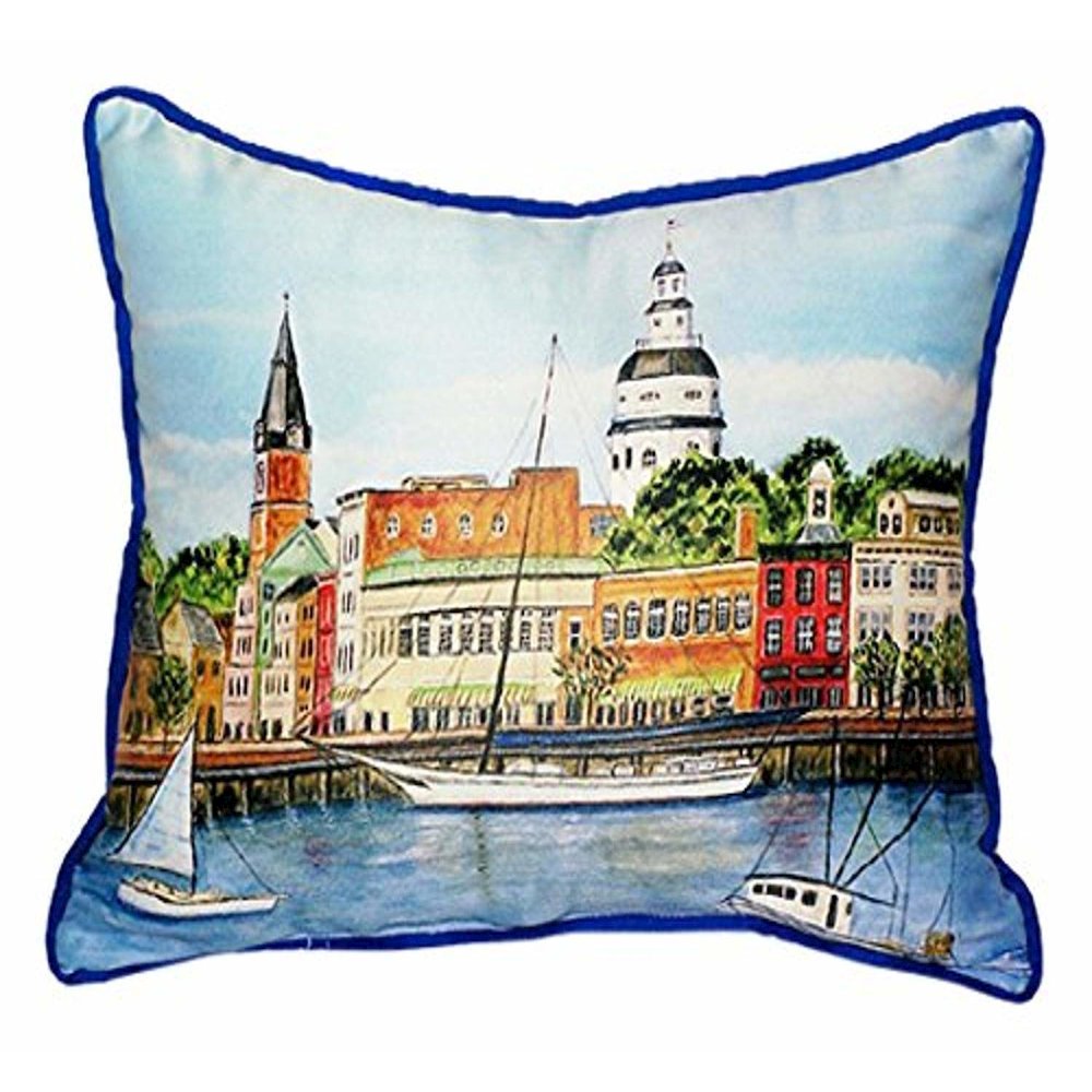 Annapolis City Dock Extra Large Zippered Pillow 20x24. Picture 1