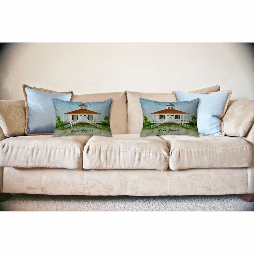 Boca Grande Lighthouse No Cord Pillow  16x20. Picture 3