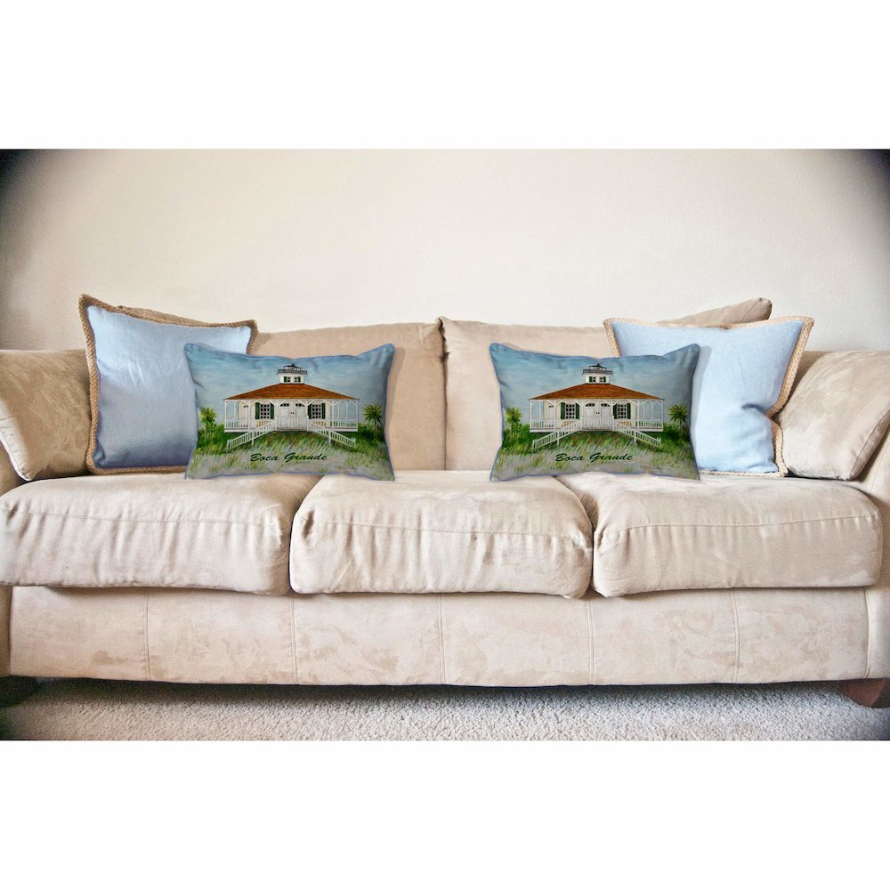 Boca Grande Lighthouse Large Indoor/Outdoor Pillow  16x20. Picture 3