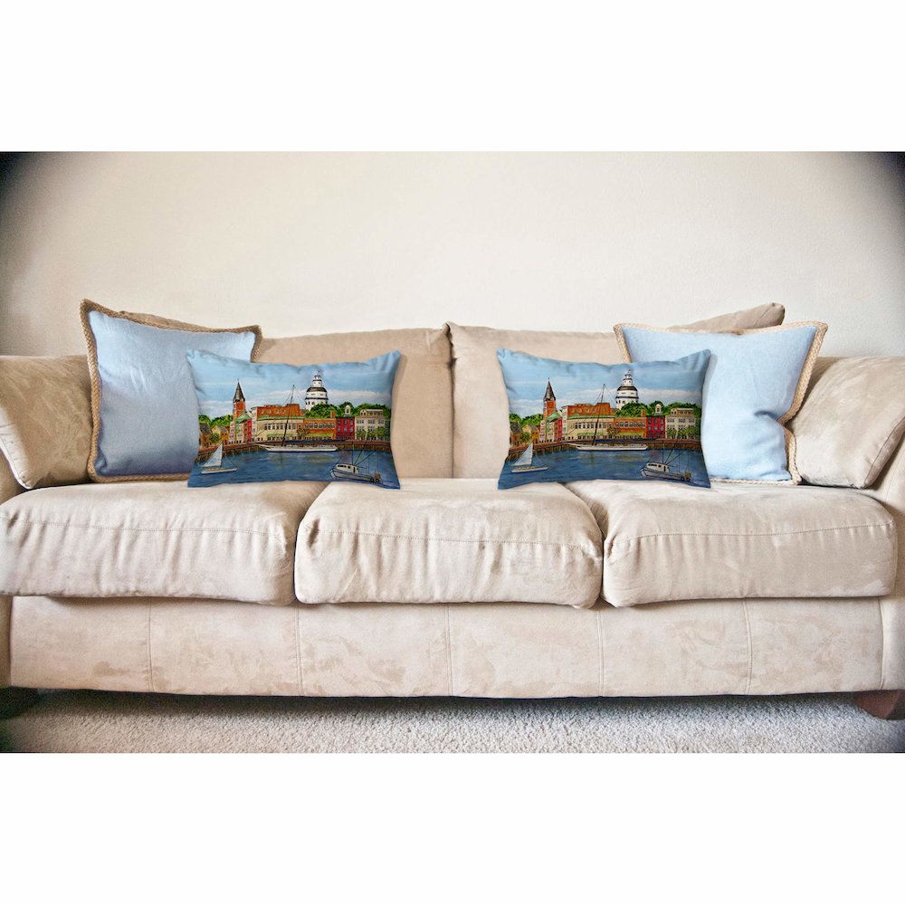 Annapolis City Dock No Cord Pillow 16x20. Picture 3