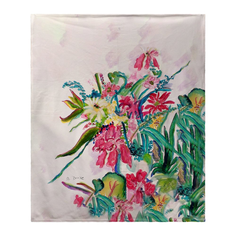 Multi Floral Fleece Blanket. Picture 1