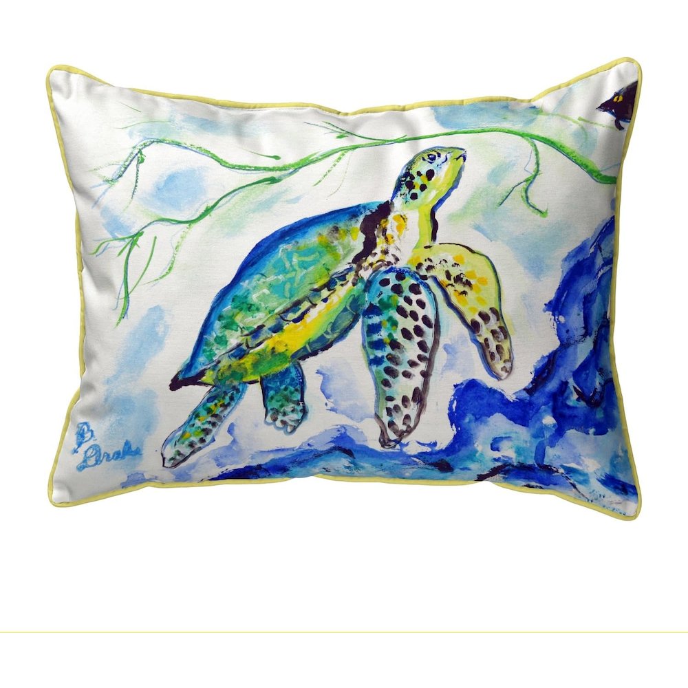 Drake's Sea Turtle Extra Large Zippered Pillow Cover Only (No Insert) 20x24. Picture 1