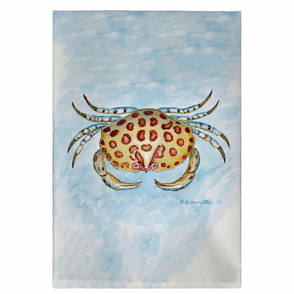 Calico Crab Guest Towel. Picture 1