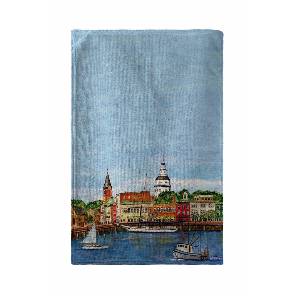 Annapolis City Dock Beach Towel. Picture 1
