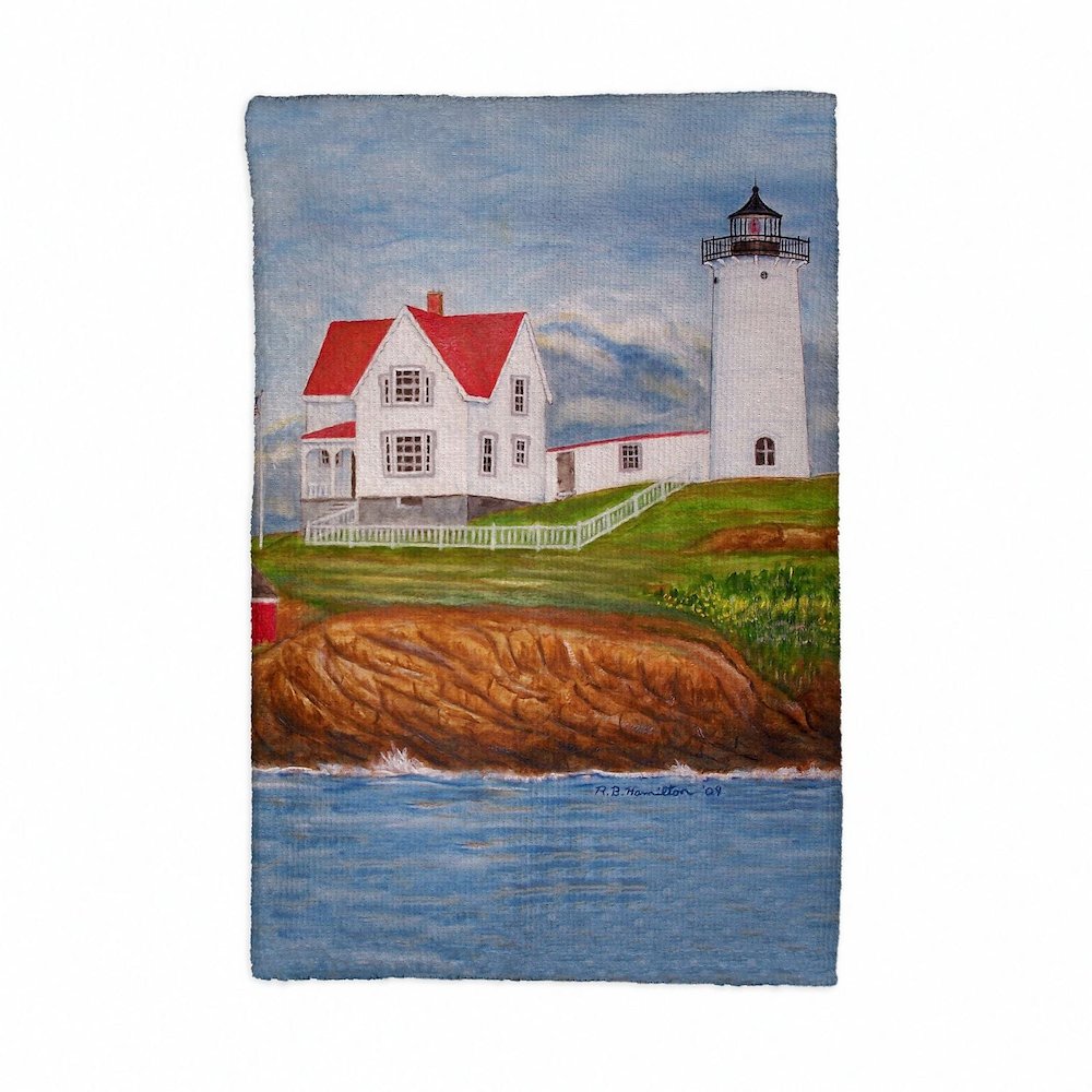 Nubble Lighthouse Kitchen Towel. Picture 1