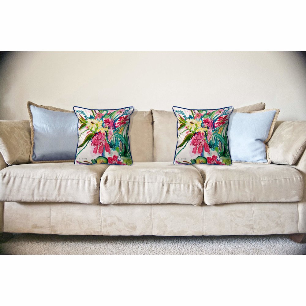 Multi Florals Large Indoor/Outdoor Pillow 18x18. Picture 3