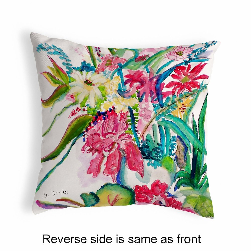 Multi Florals No Cord Pillow 18x18. Picture 2