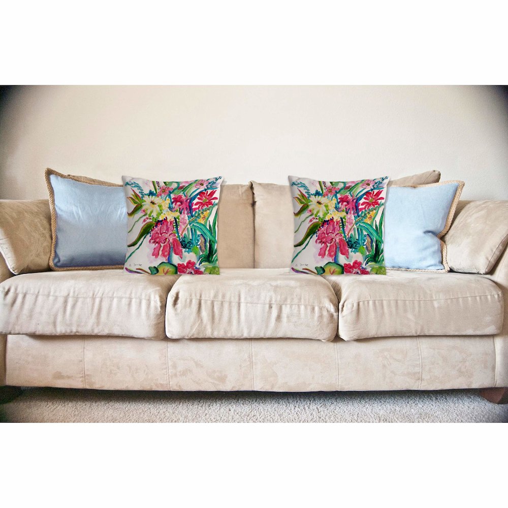 Multi Florals No Cord Pillow 18x18. Picture 3