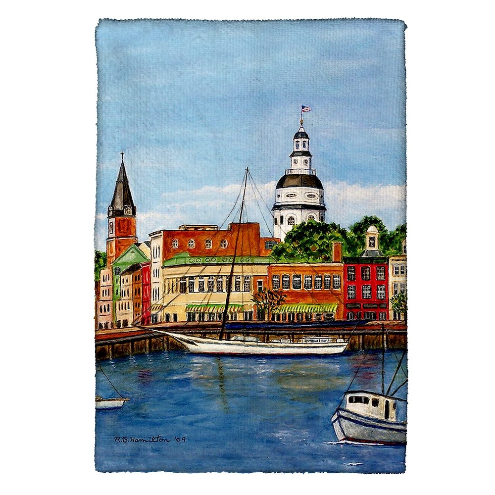 Annapolis City Dock Kitchen Towel. Picture 1