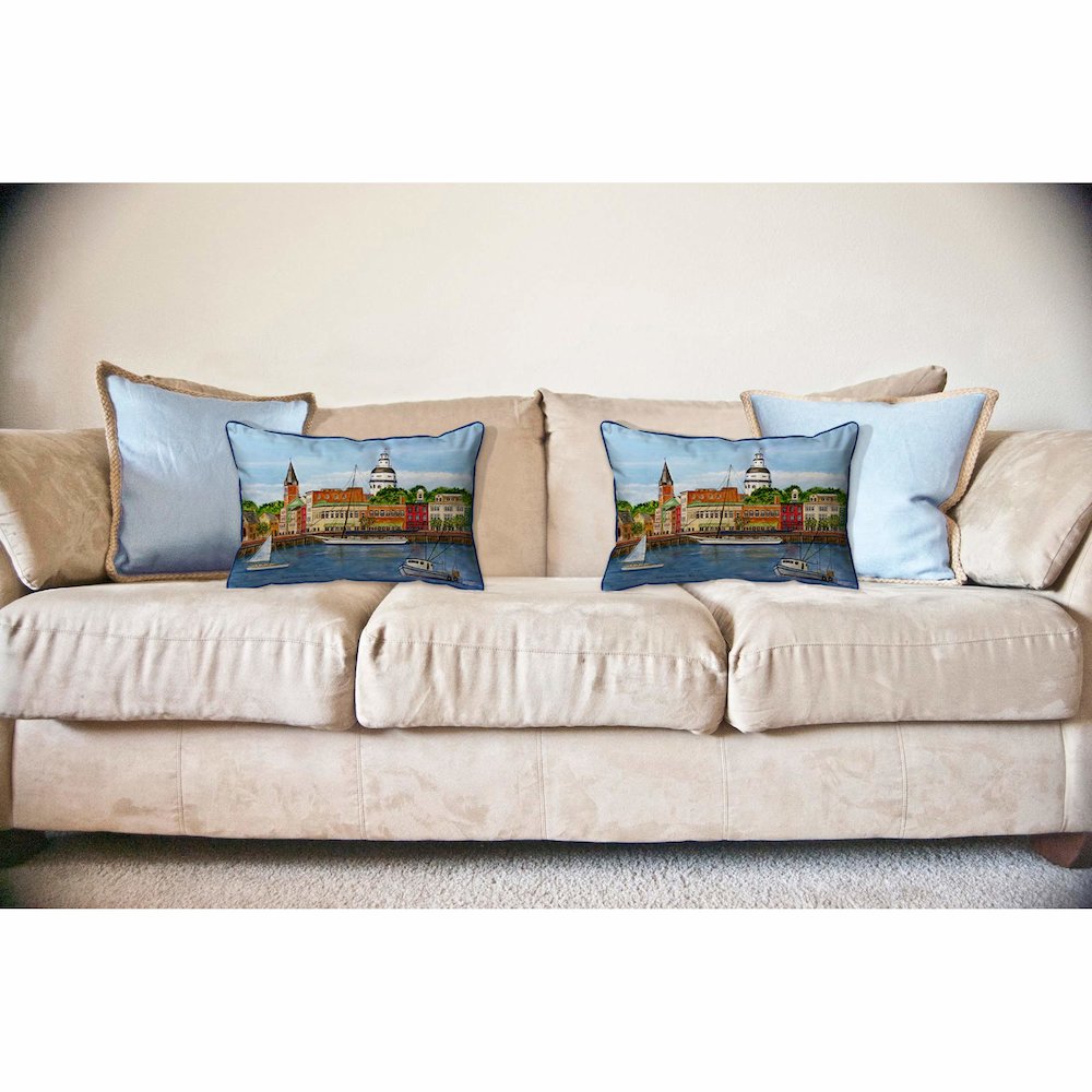 Annapolis City Dock Large Indoor/Outdoor Pillow 16x20. Picture 3
