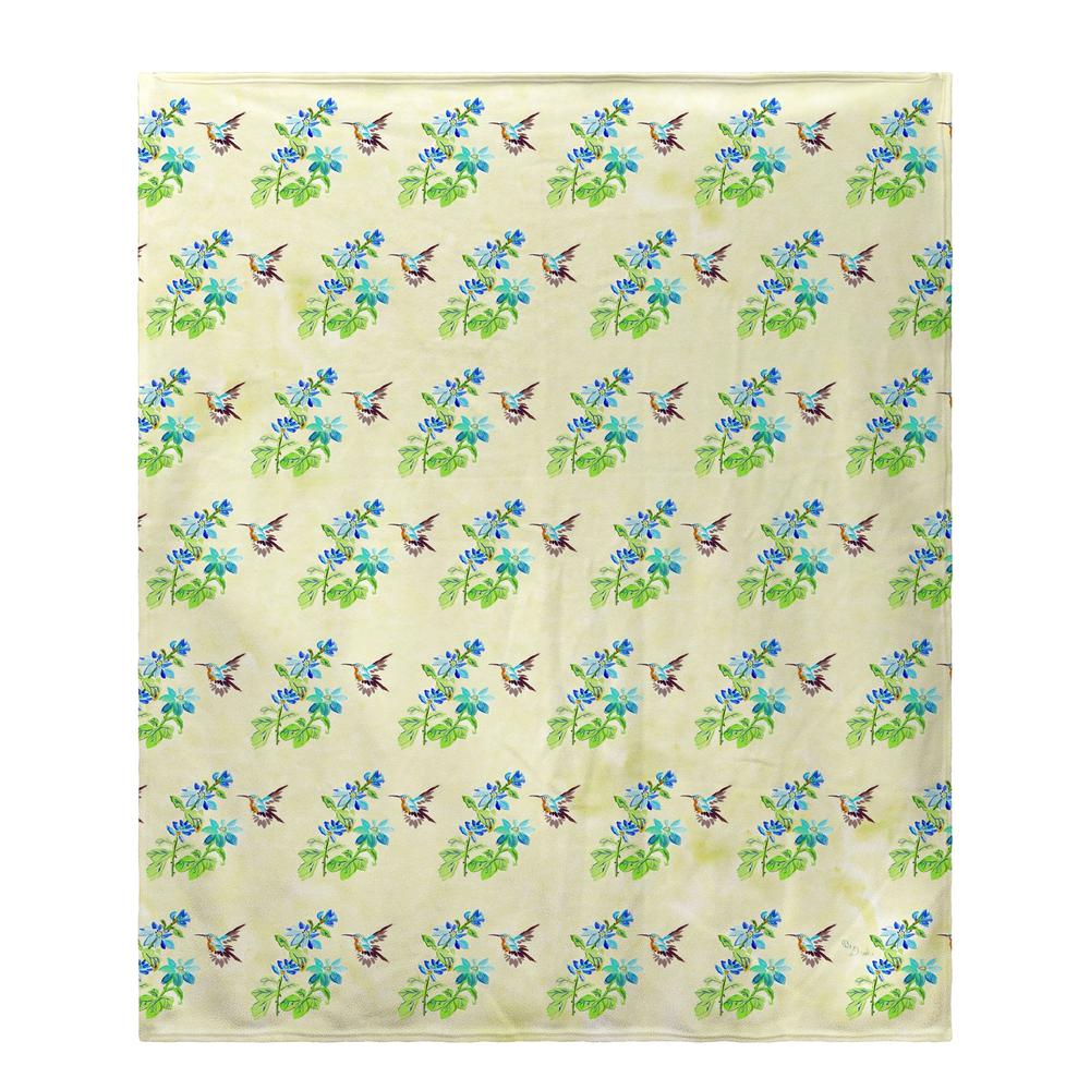 Aqua Hummingbird Tiled Throw. Picture 1