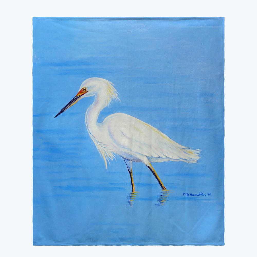 Stalking Snowy Egret Throw. Picture 1