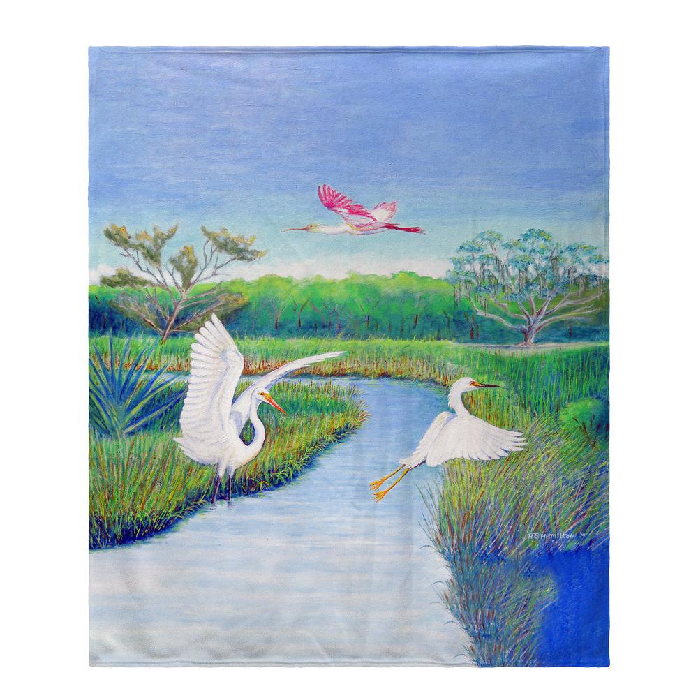 Marsh Wings Fleece Throw. Picture 1
