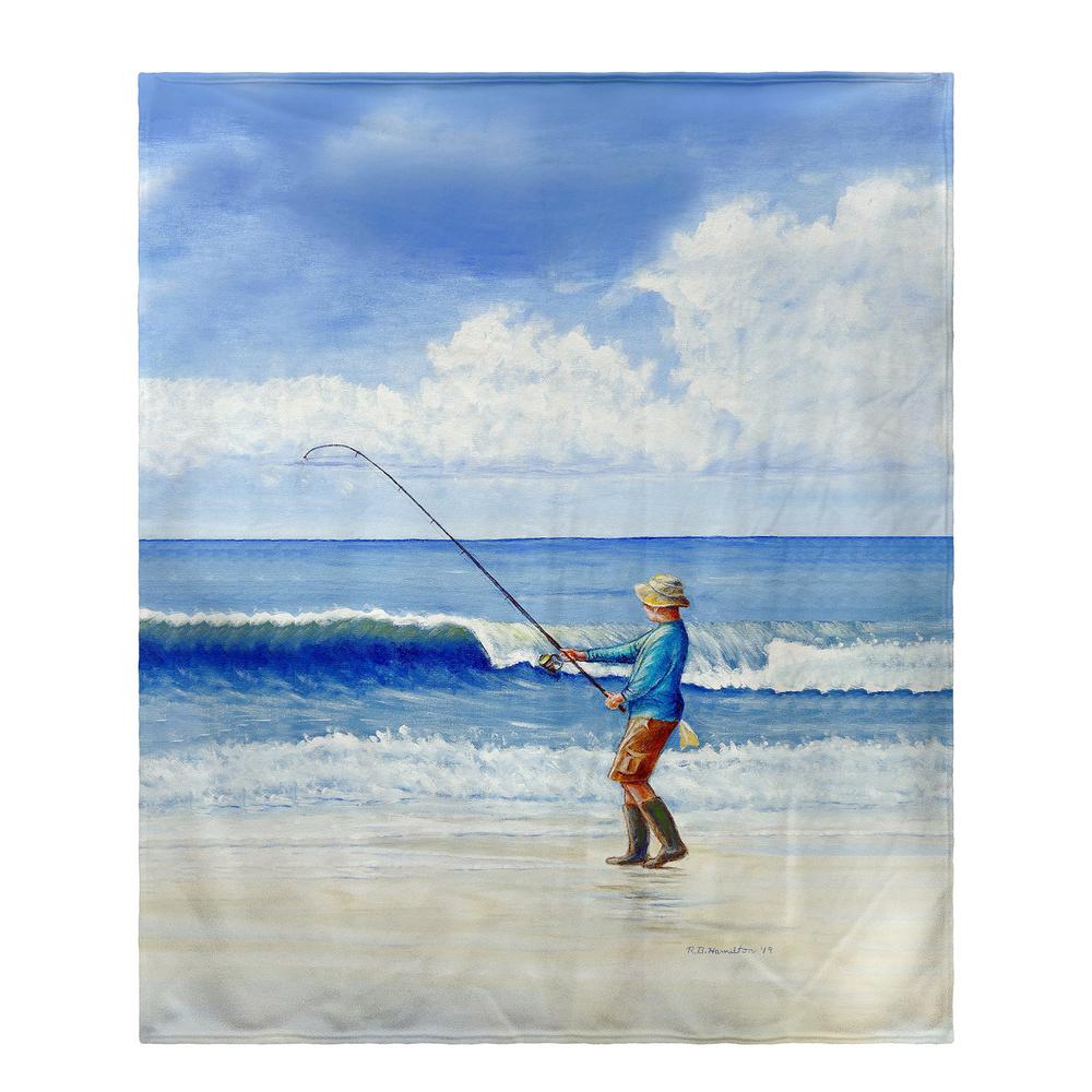 Surf Fishing Fleece Throw. Picture 1