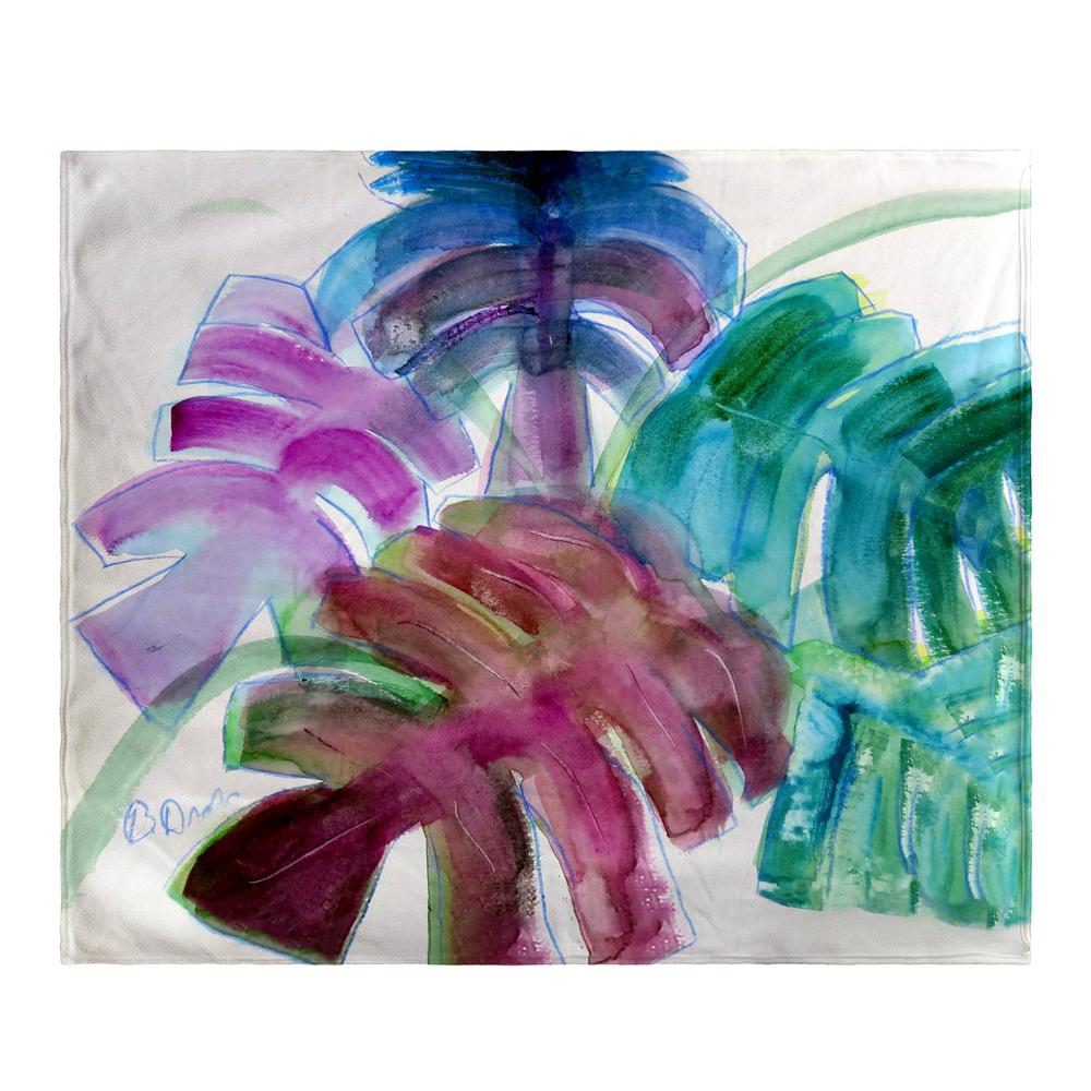 Monstera Leaves Throw. Picture 1