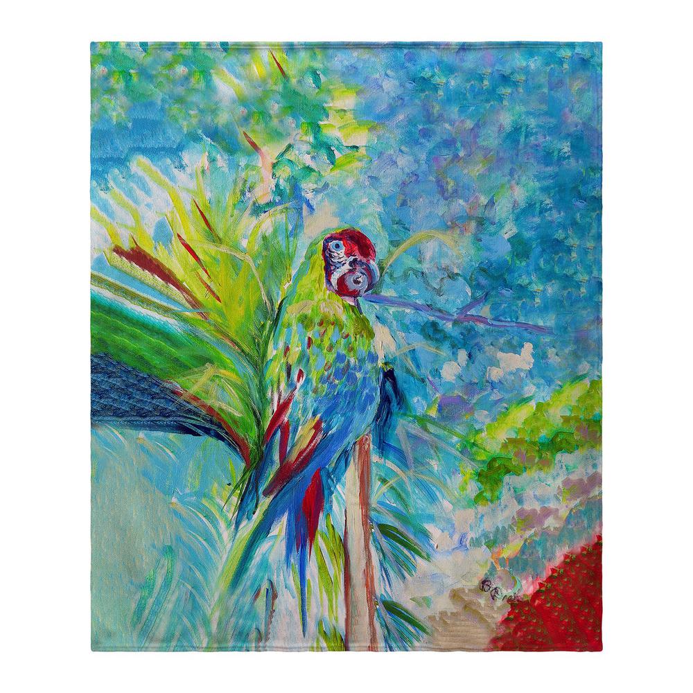 Green Parrot II Throw. Picture 1