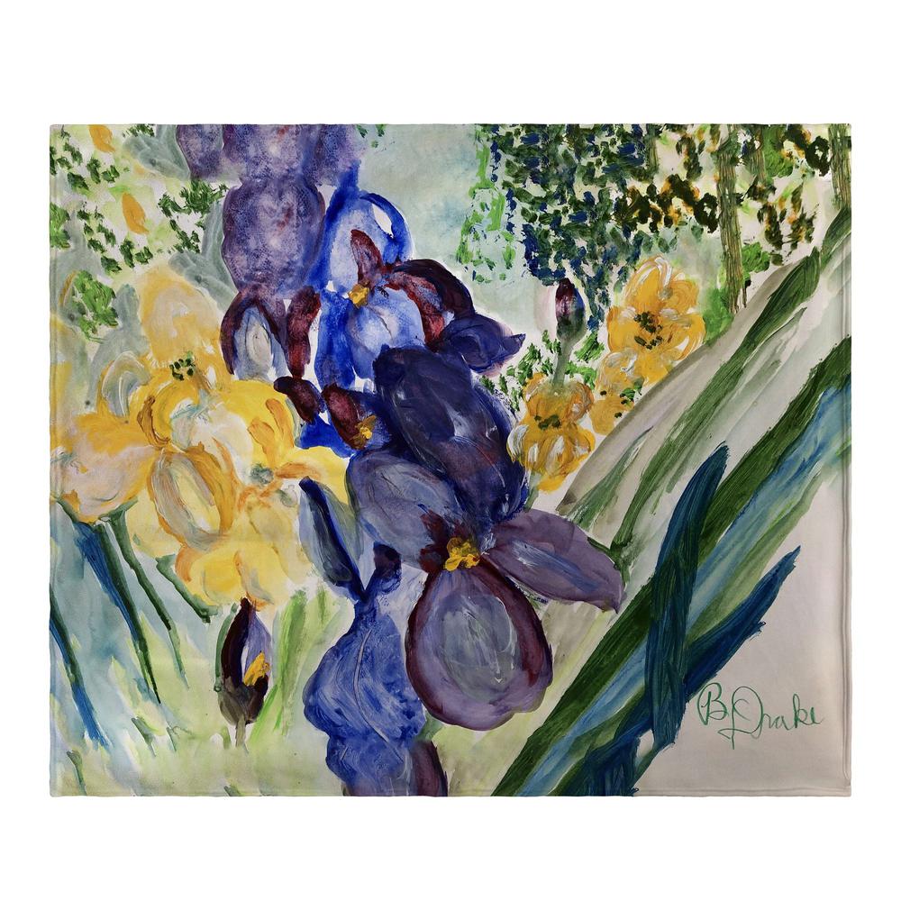 Yellow & Blue Iris Throw. Picture 1