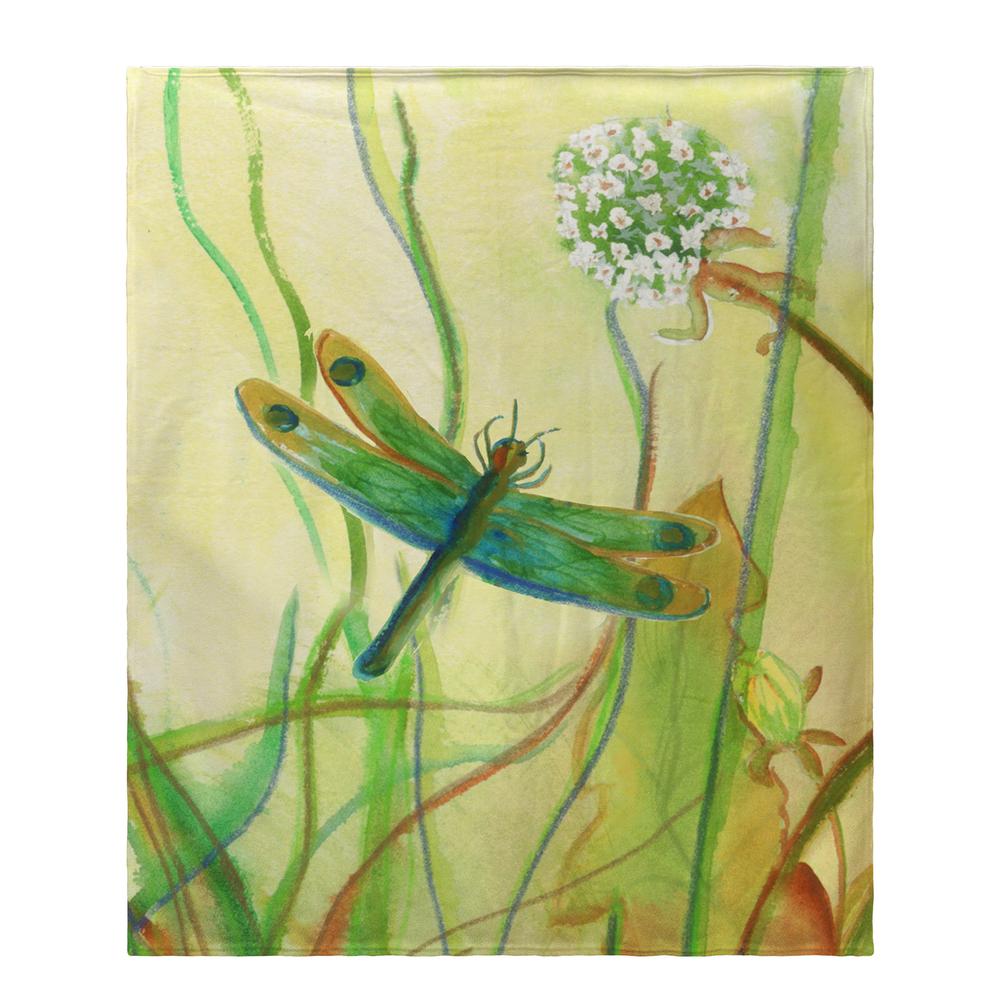 Betsy's Dragonfly Fleece Throw. Picture 1