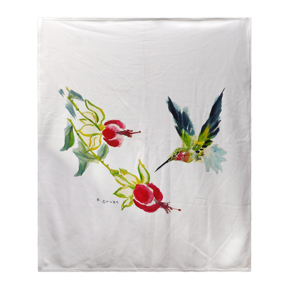 Betsy's Hummingbird Fleece Blanket. Picture 1