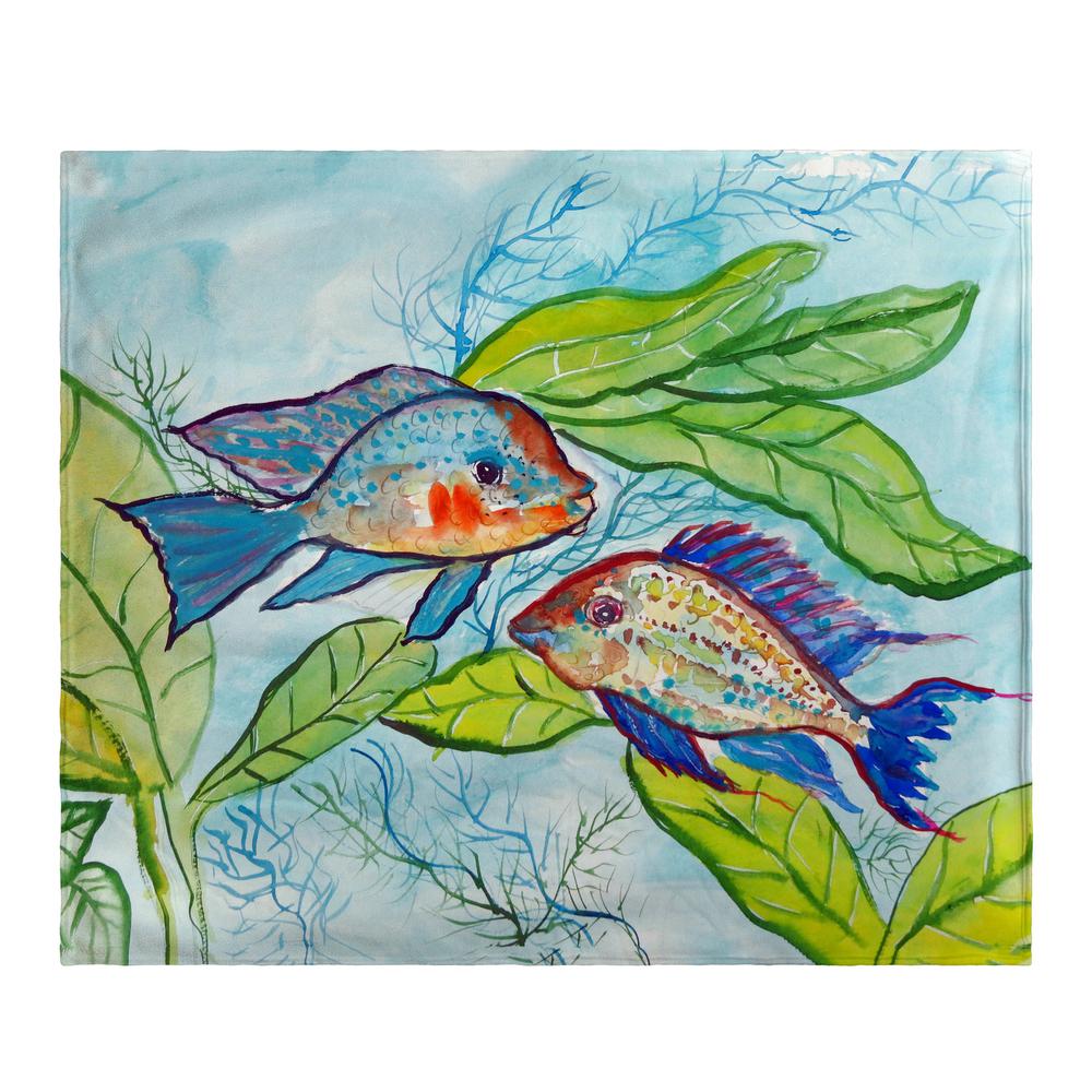Pair of Fish Fleece Throw. Picture 1