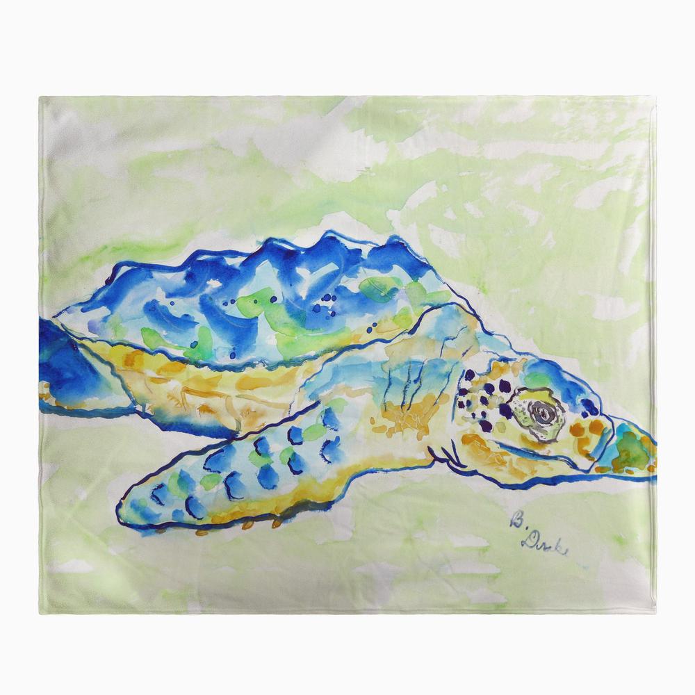 Loggerhead Turtle Fleece Throw. Picture 1