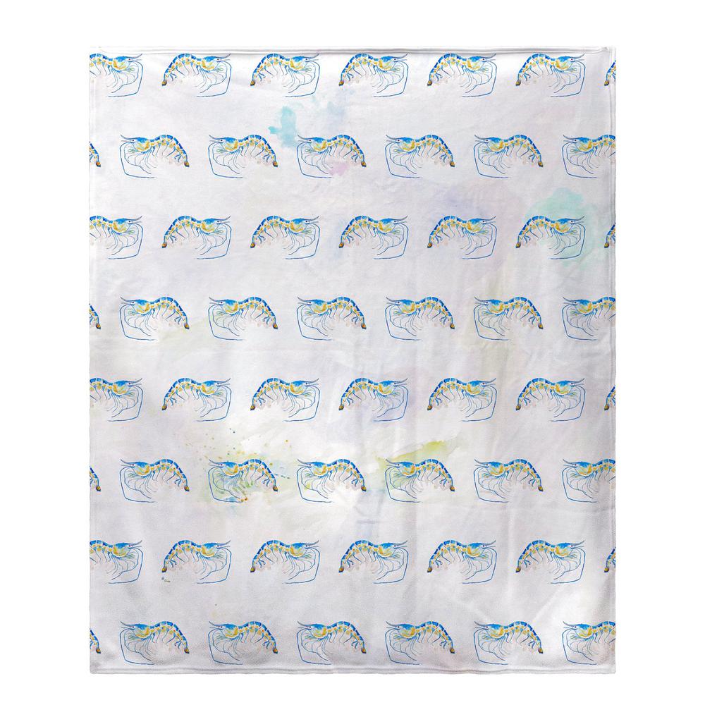 Blue Shrimp Tiled Fleece Throw. Picture 1