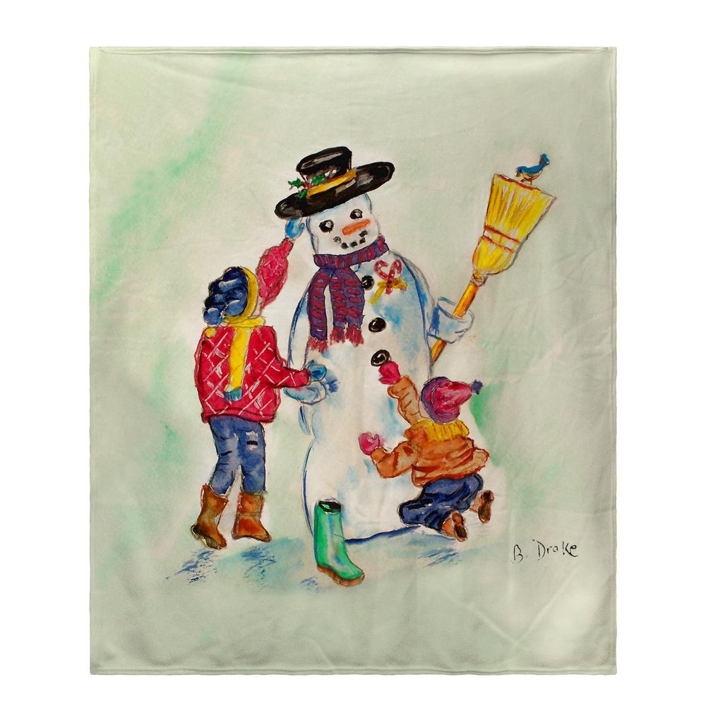 Snow Man Fleece Throw. Picture 1