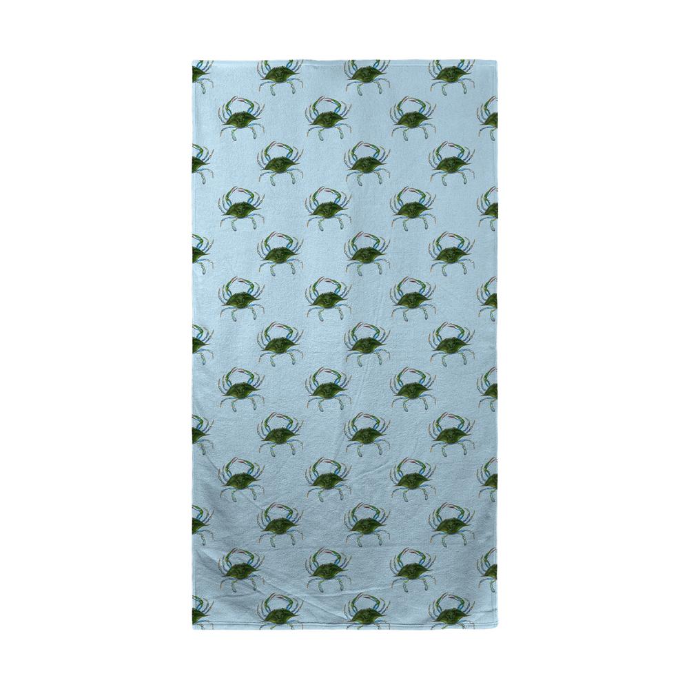 Female Blue Crab Border Beach Towel. Picture 1