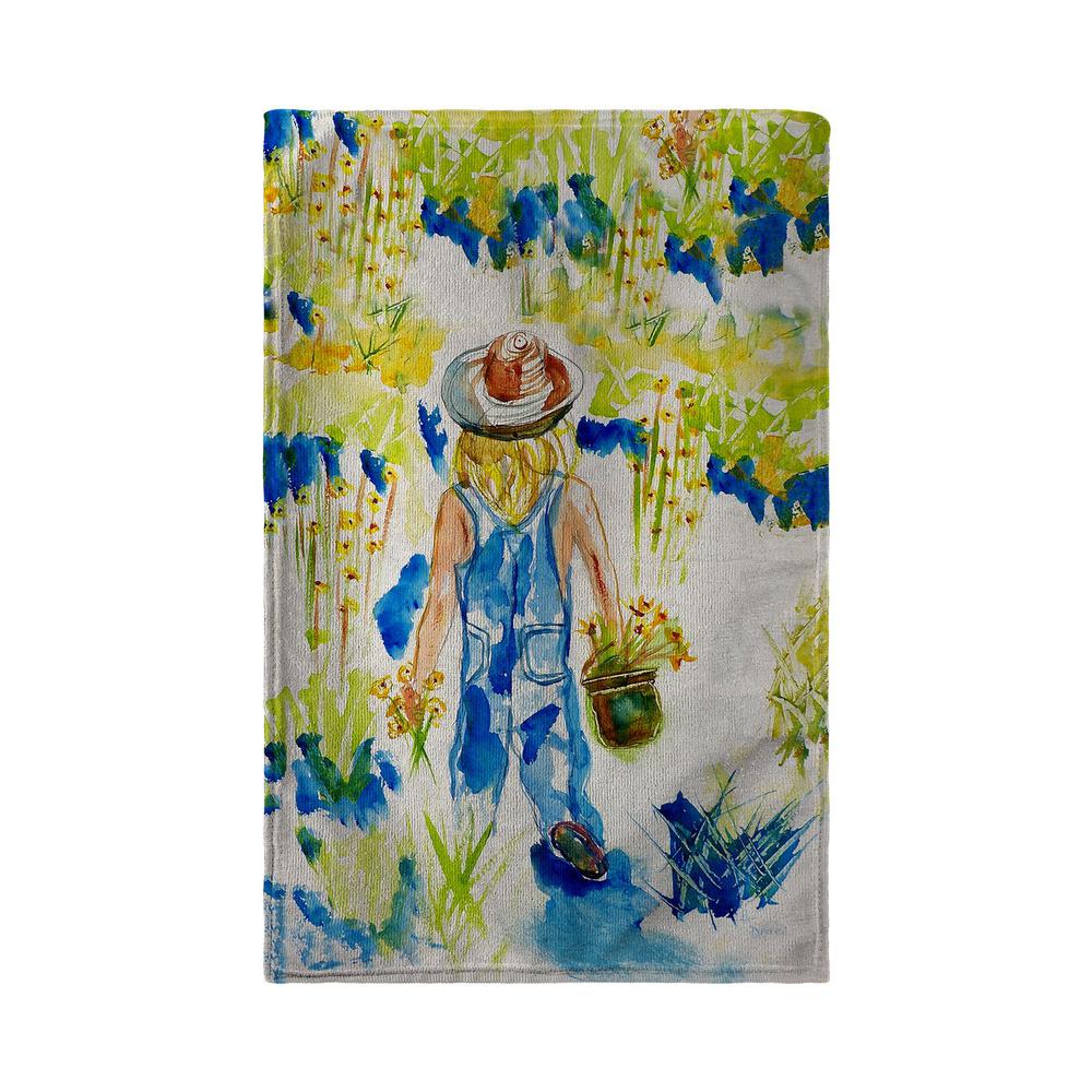 Garden Girl Beach Towel. Picture 1