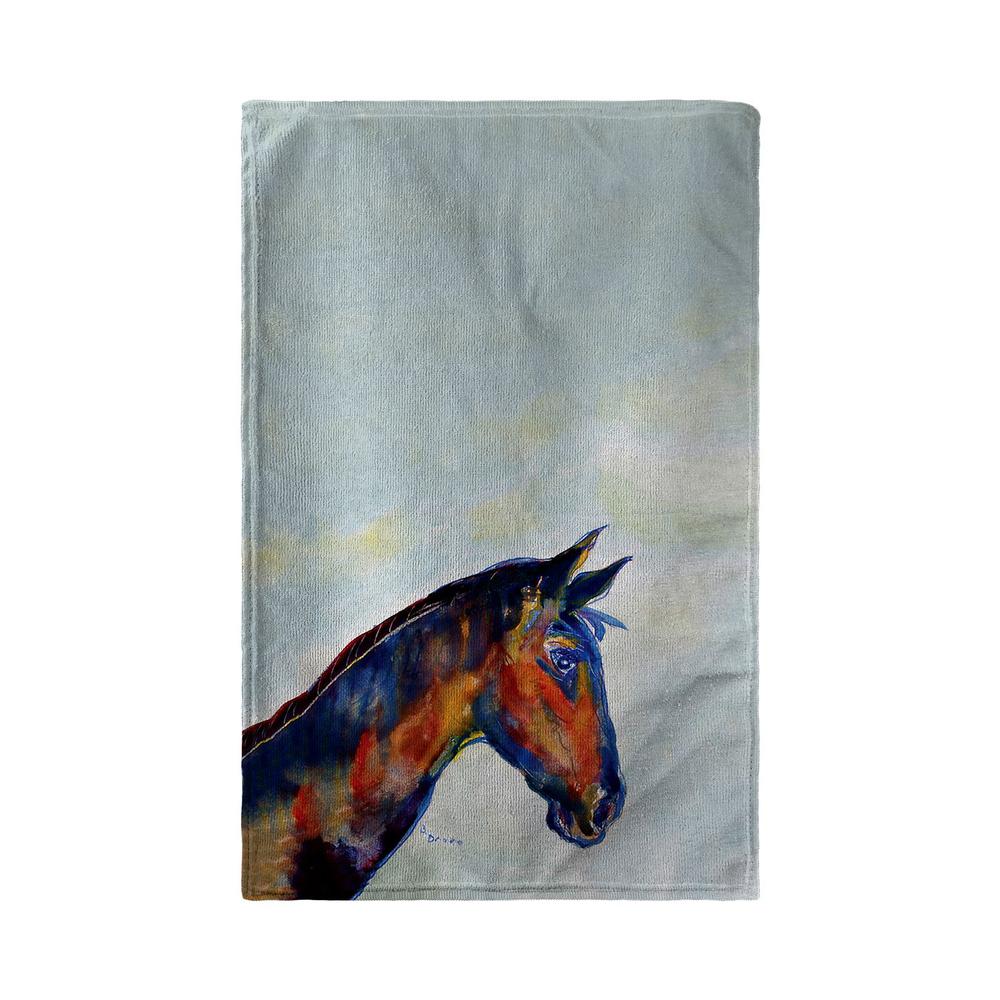 Blue Horse Beach Towel. Picture 1