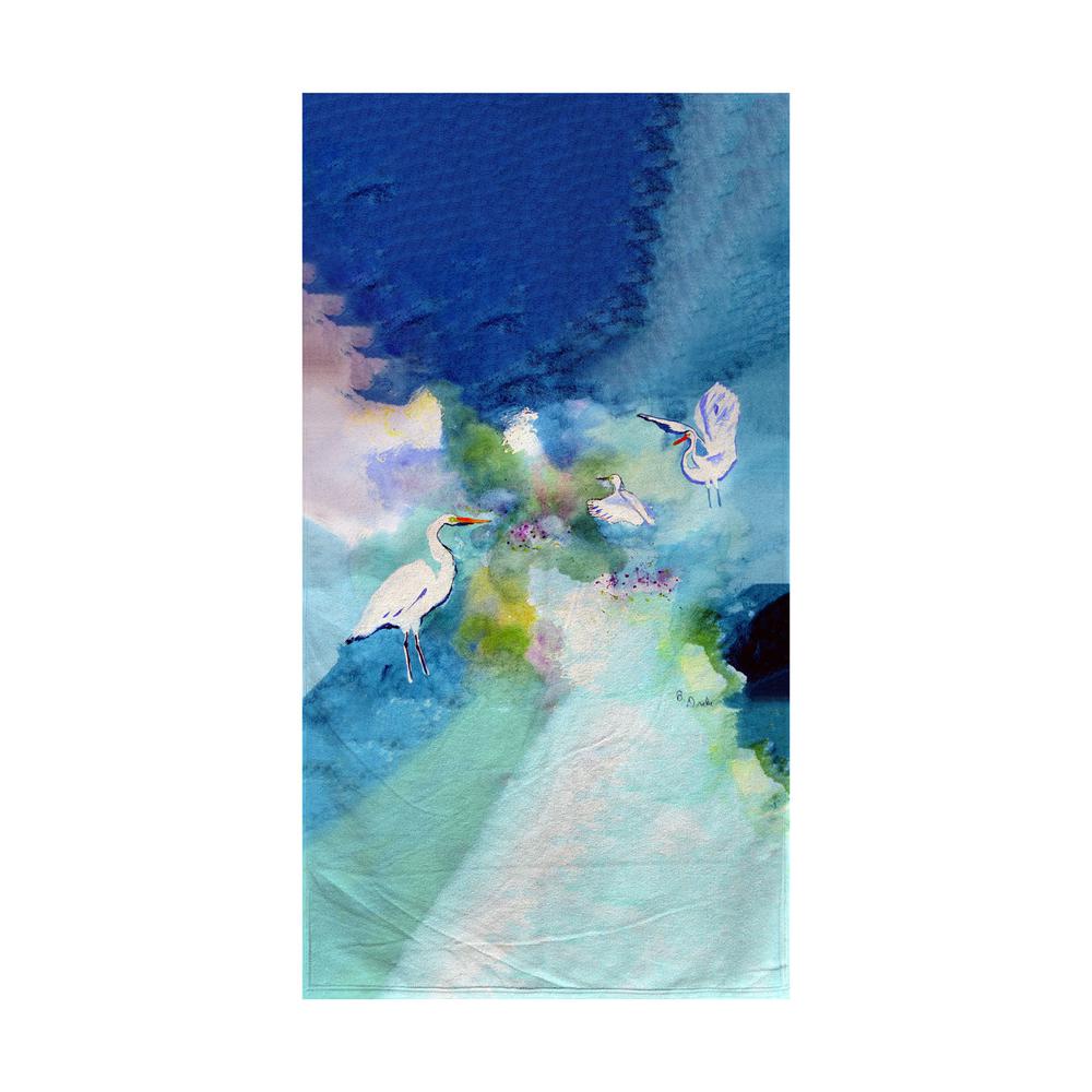 Three Egrets Beach Towel. Picture 1