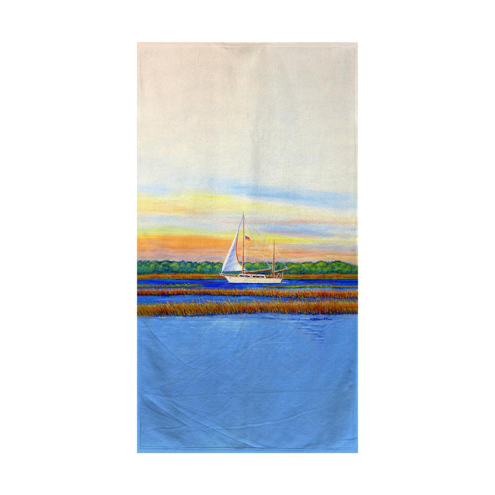 Marsh Sailing Beach Towel. Picture 1