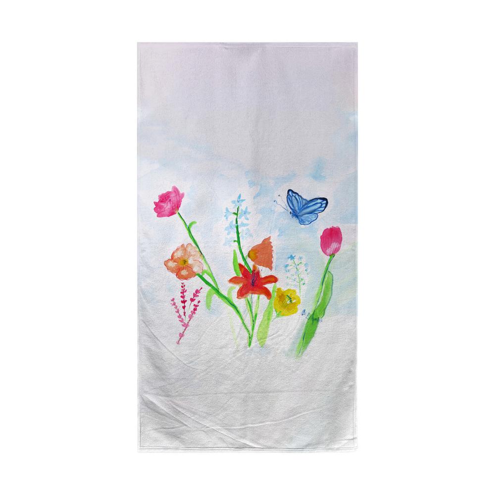 Pastel Garden Beach Towel. Picture 1