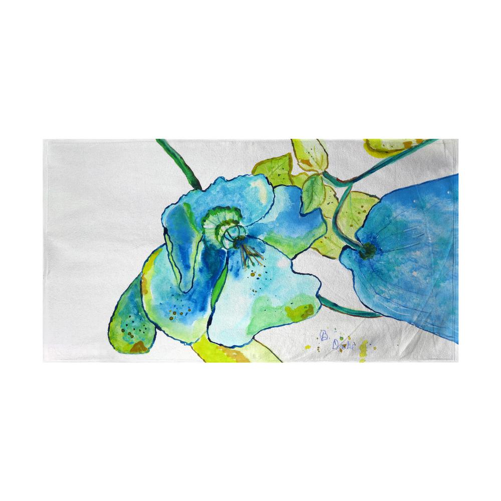 Blue Hibiscus Beach Towel. Picture 1