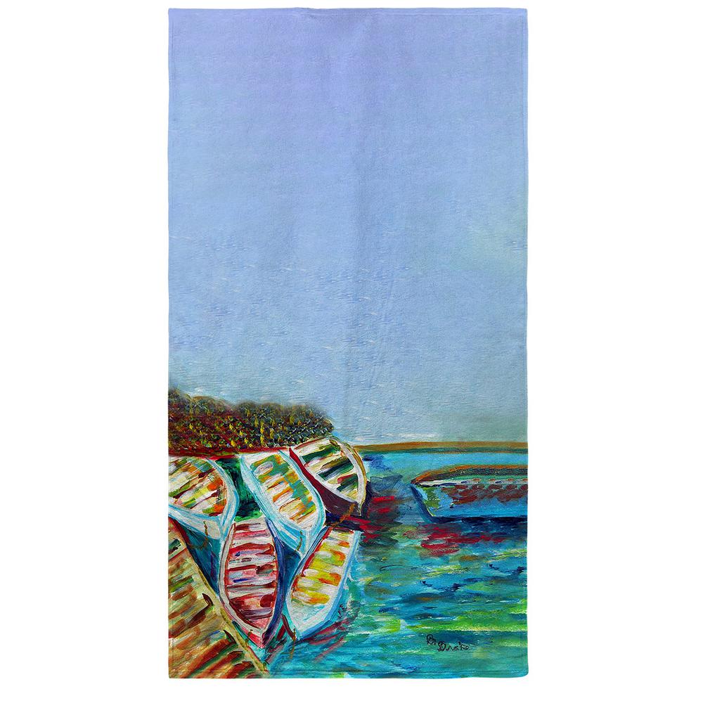 Six Rowboats Beach Towel. Picture 1