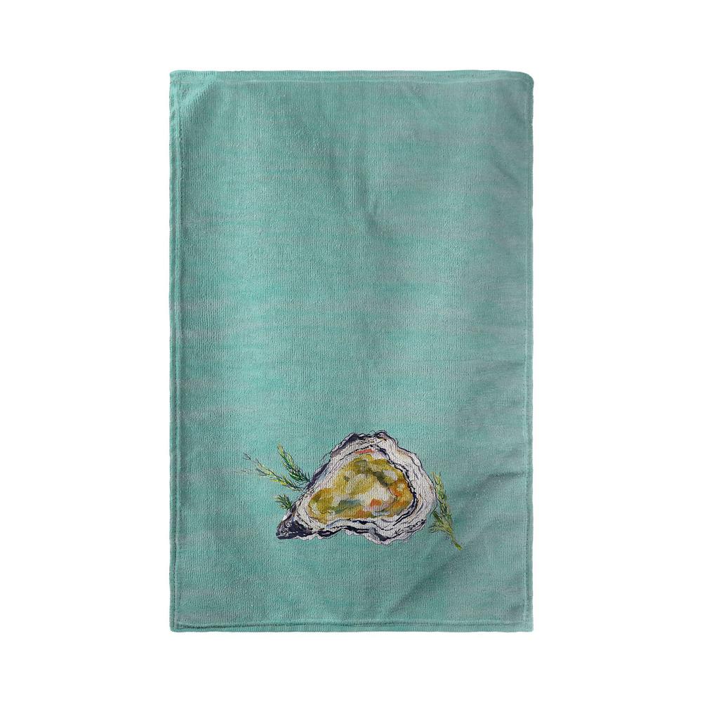Oyster Teal Beach Towel. Picture 1