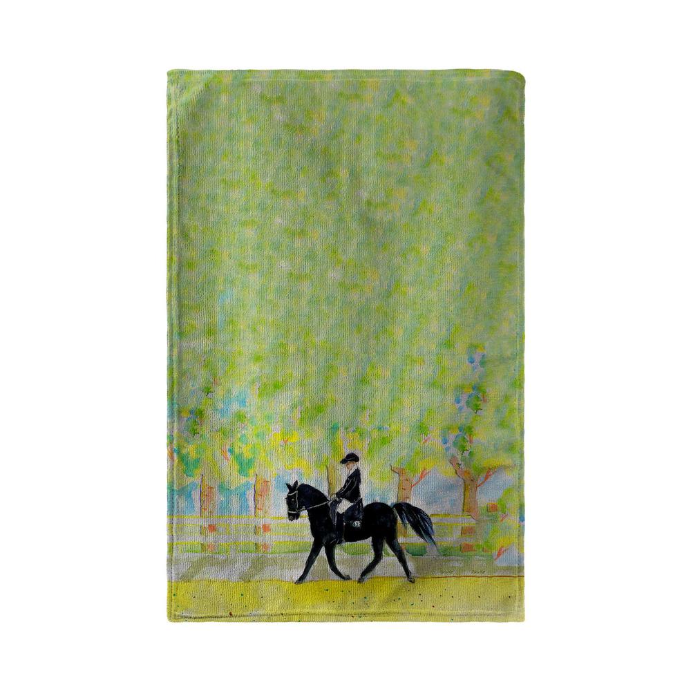 Black Horse & Rider Beach Towel. Picture 1