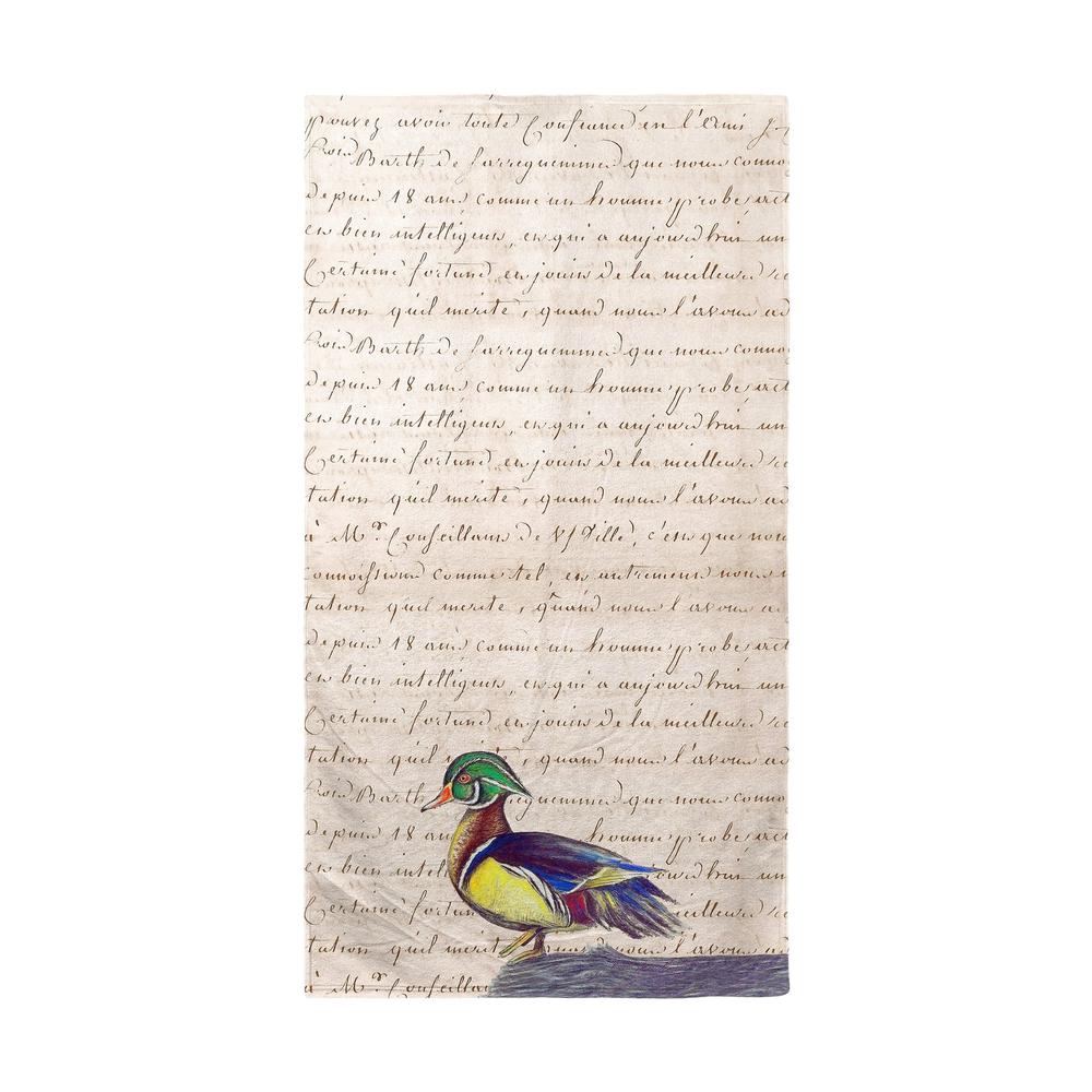 Male Wood Duck Beach Towel. Picture 1