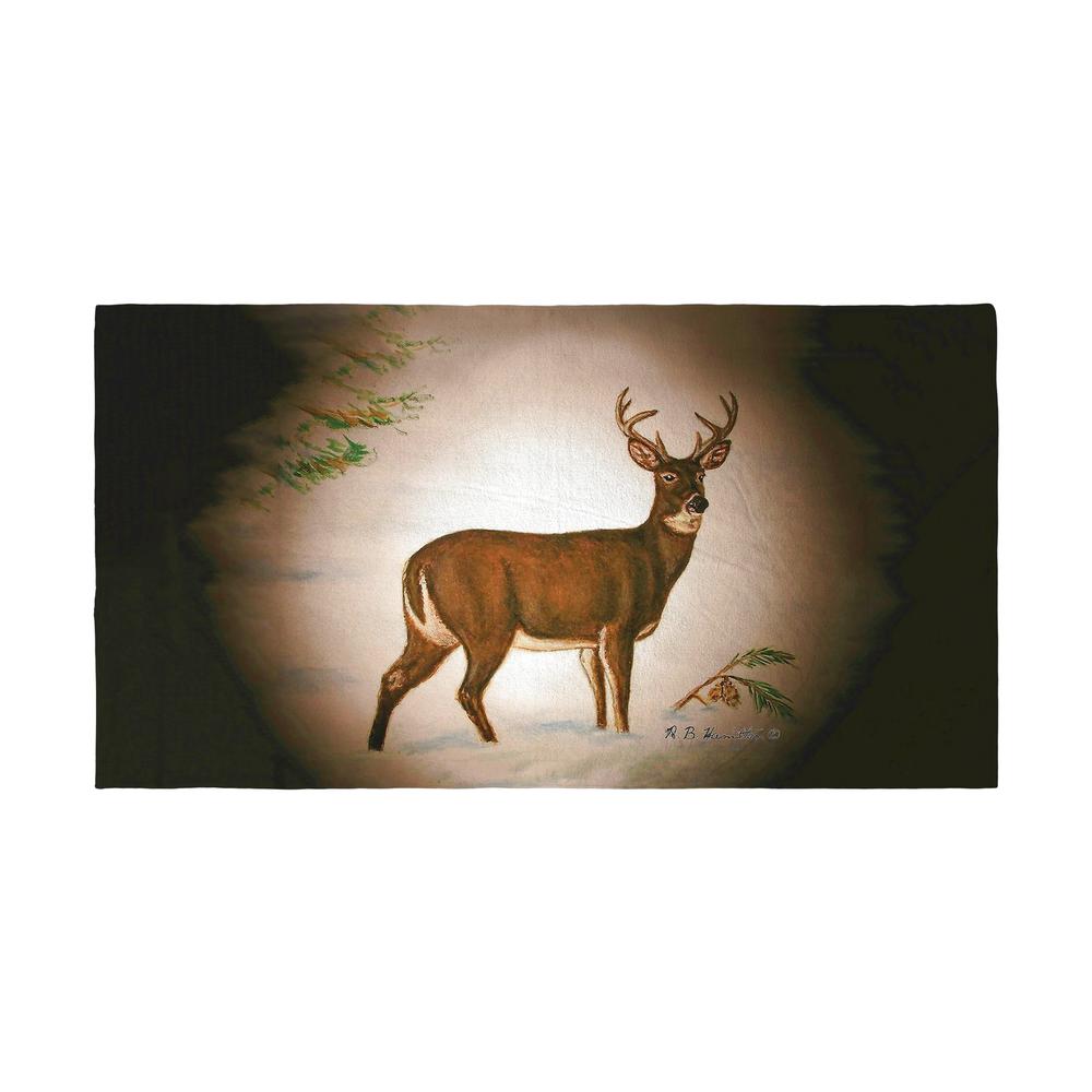 Deer in Snow Beach Towel. Picture 1