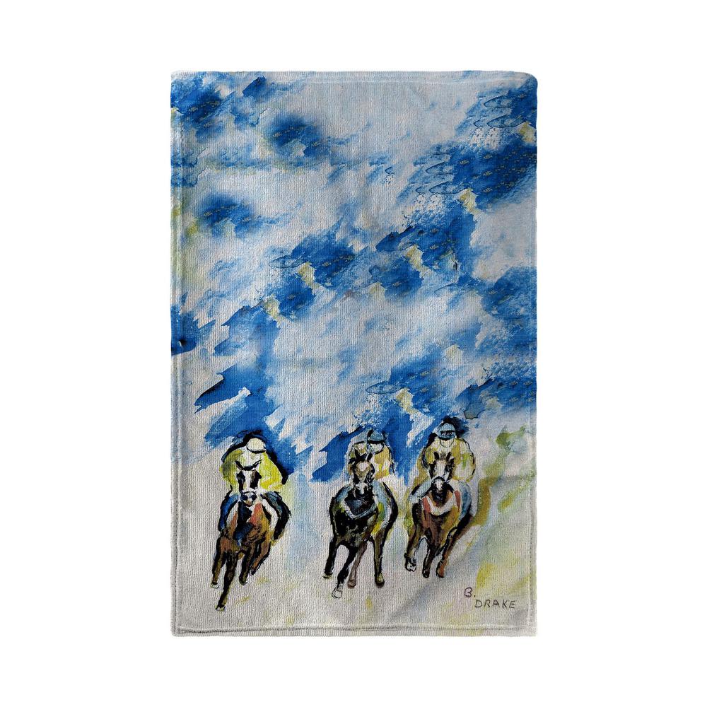 Three Racing Beach Towel. Picture 1