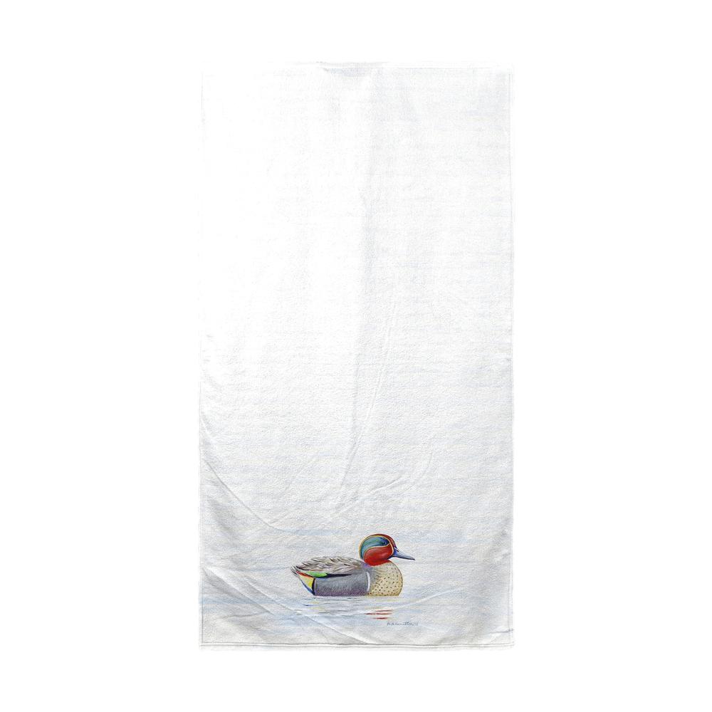 Green Wing Teal Beach Towel. Picture 1