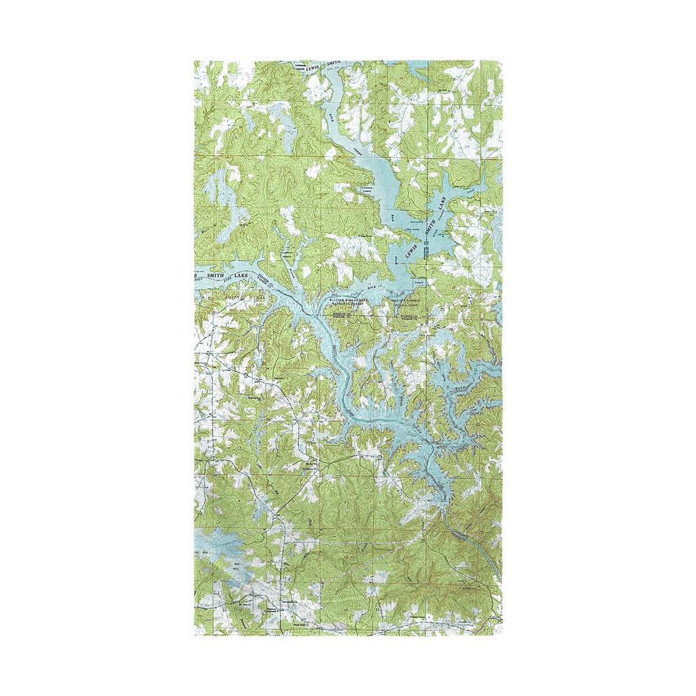 Lewis Smith Lake, AL Nautical Map Beach Towel. Picture 1