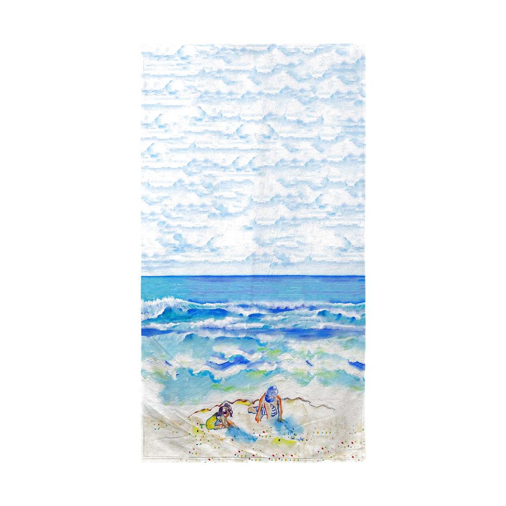 Playing in the Sand Beach Towel. Picture 1