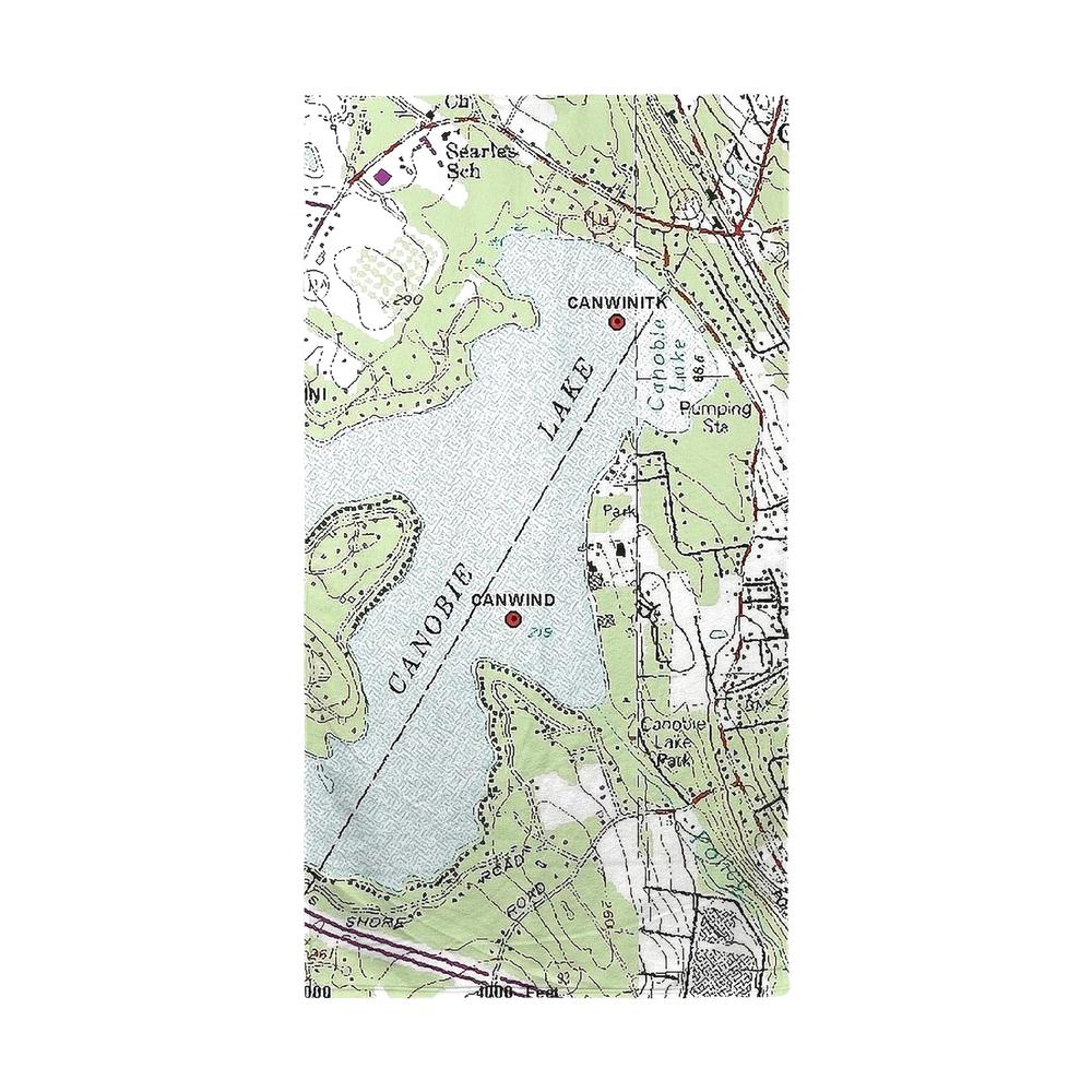 Canobie Lake, NH Nautical Map Beach Towel. Picture 1