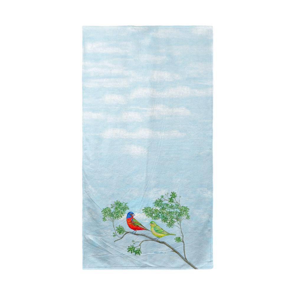 Pair of Buntings Beach Towel. Picture 1